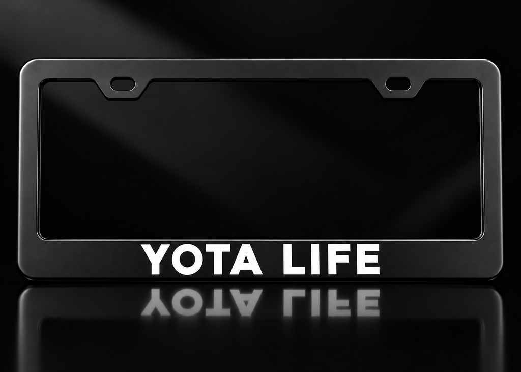 Yota Life License Plate Frame Black Metal for Toyota