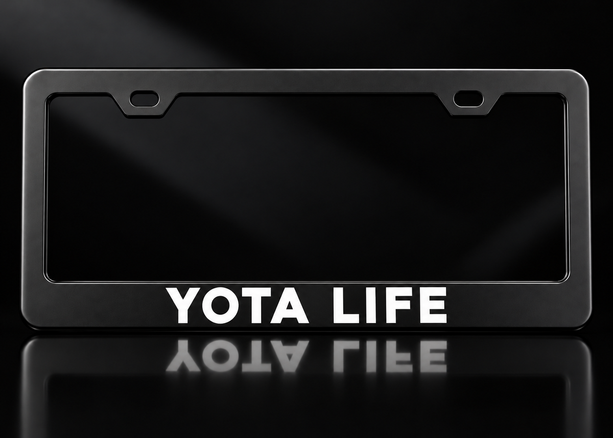 Yota Life License Plate Frame Black Metal for Toyota