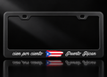 Cien Por Ciento Puerto Rican Flag License Plate Frame Black Metal
