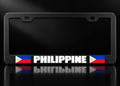 Philippine Flags White Lettering License Plate Frame Black Metal