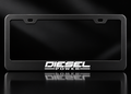 Diesel Power Logo License Plate Frame Black Metal