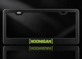 Green Hoonigan License Plate Frame Satin Black Metal