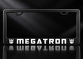 Megatron Transformers License Plate Frame Satin Black Metal