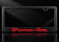 Pontiac Trans Am License Plate Frame Black Metal Red Lettering