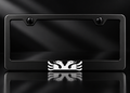 Albanian Double Headed Eagle License Plate Frame Black Metal White