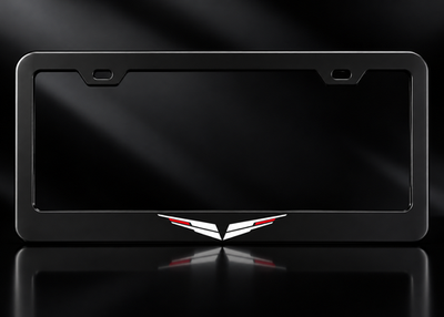 Blackwing Logo License Plate Frame Black Metal for Cadillac