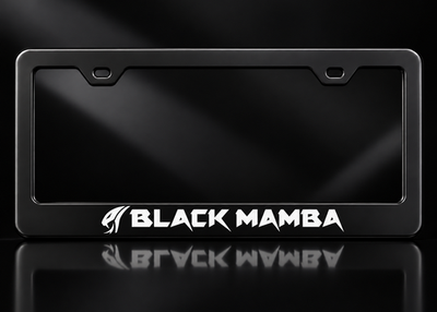 Black Mamba Snake Logo License Plate Frame Black Metal