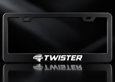 Twister Tornado Logo License Plate Frame Black Metal for Mustang