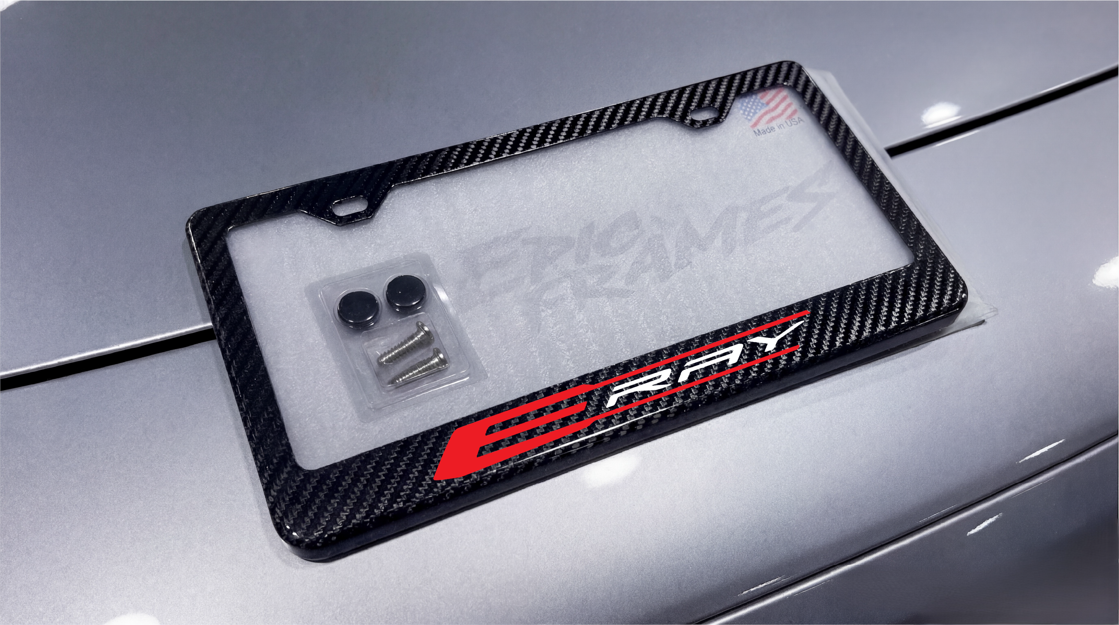 Corvette E-Ray Carbon Fiber License Plate Frame
