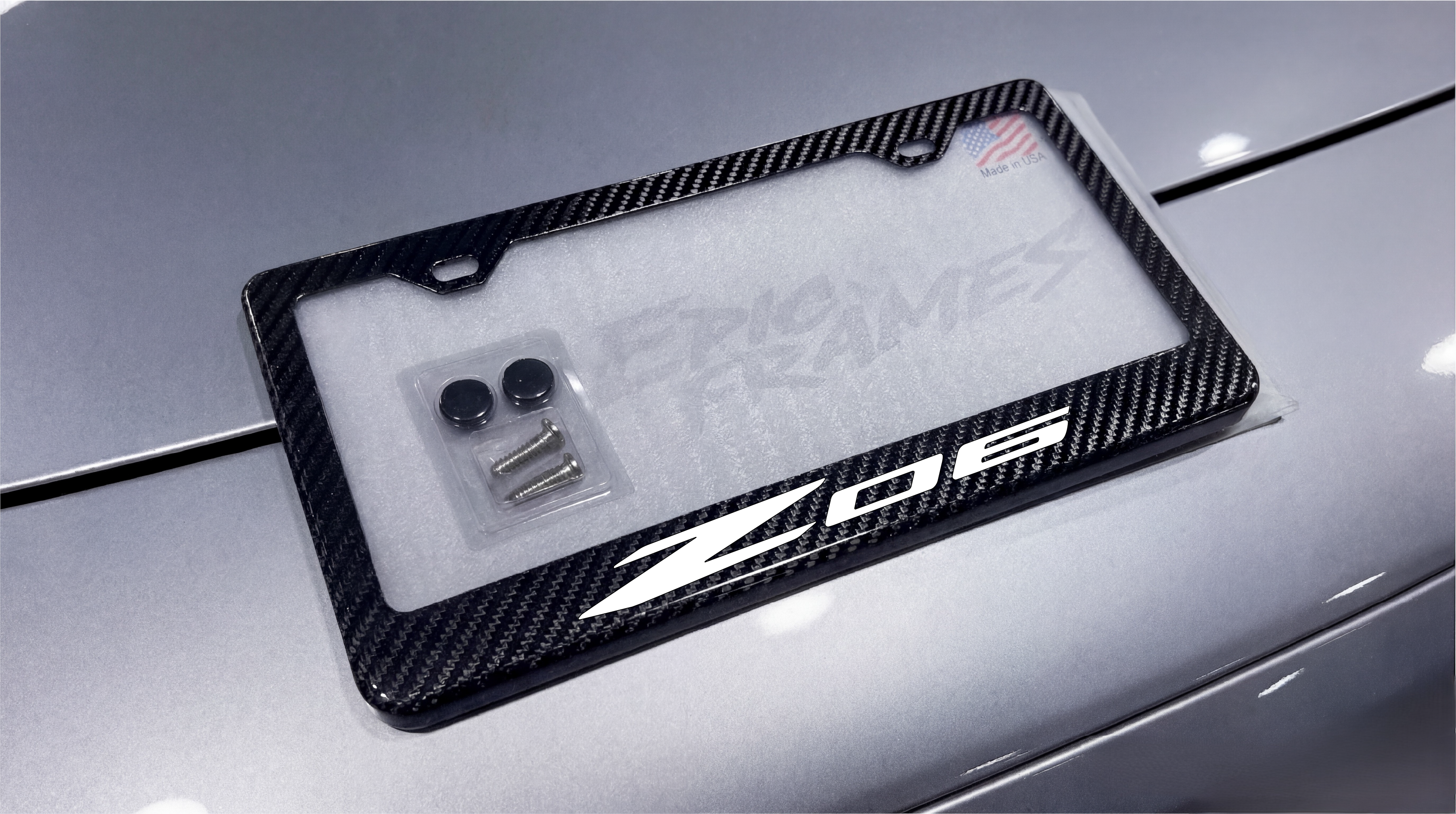 Corvette C8 Z06 Carbon Fiber License Plate Frame